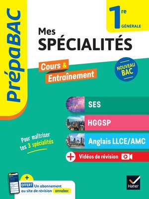 cover image of Prépabac--Mes spécialités SES, HGGSP, Anglais LLCE/ AMC 1re générale--2024-2025